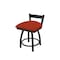 Holland Bar Stool Co 18" Low Back Swivel Vanity Stool, Black Wrinkle, Graph Poppy Seat 82118BW021 - alternate 1